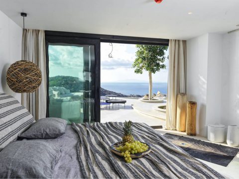 Panoptis Escape Mykonos - The Panoptis 1-bedroom inhouse Villa with private pool-bed view