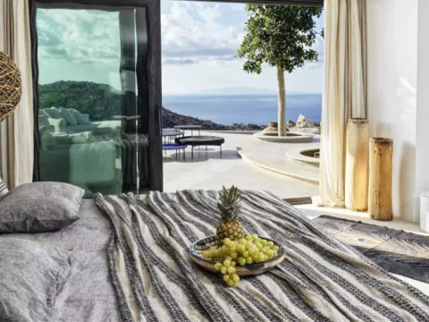 Panoptis Escape Mykonos - The Panoptis 1-bedroom inhouse Villa with private pool-bed view